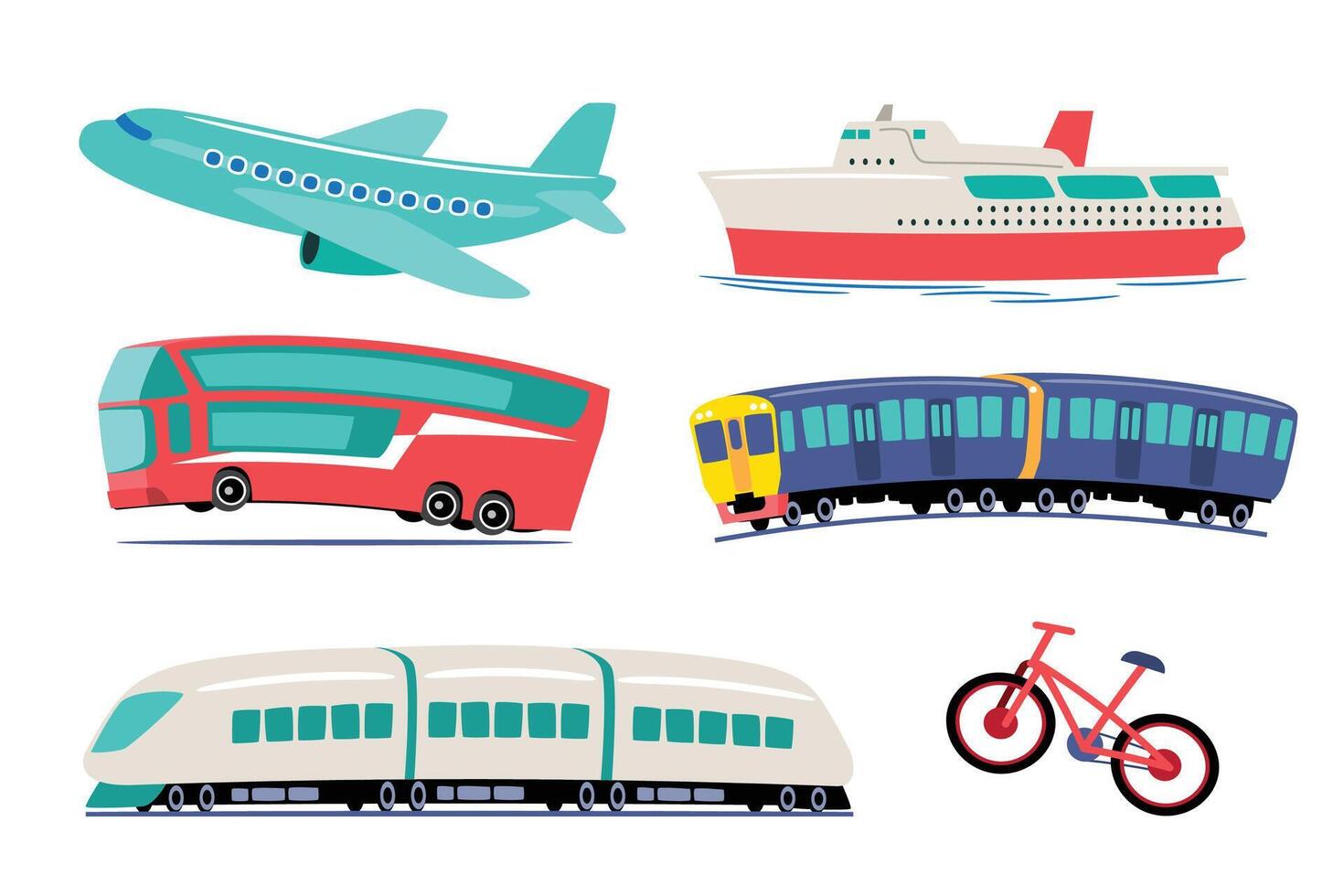 Set of Transport Travel and Transport vector