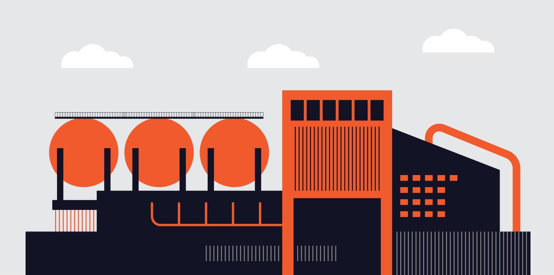 Flat Style Factory illustration vector