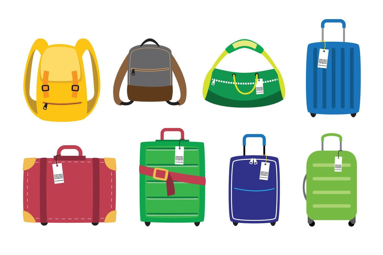 Travel Suitcases and Backpacks vector