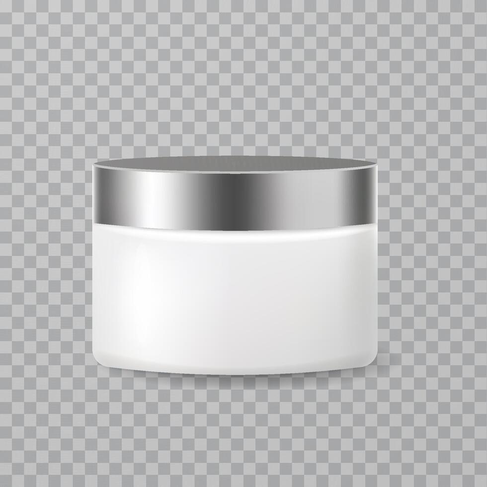 Realistic cosmetic jar packaging for skincare cream vector