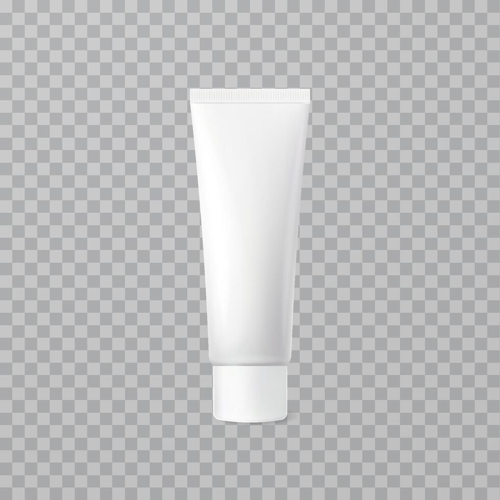 Realistic blank cosmetic tube packaging mockup vector