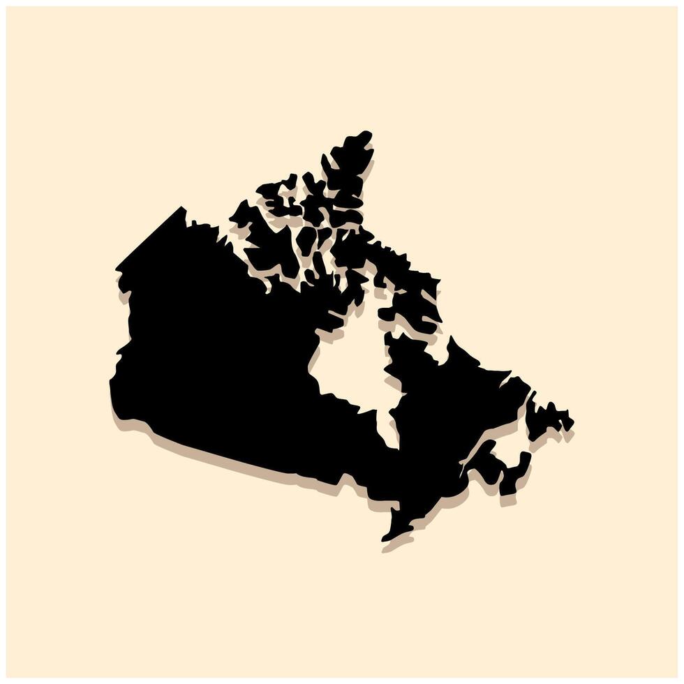 simple map of canada country vector