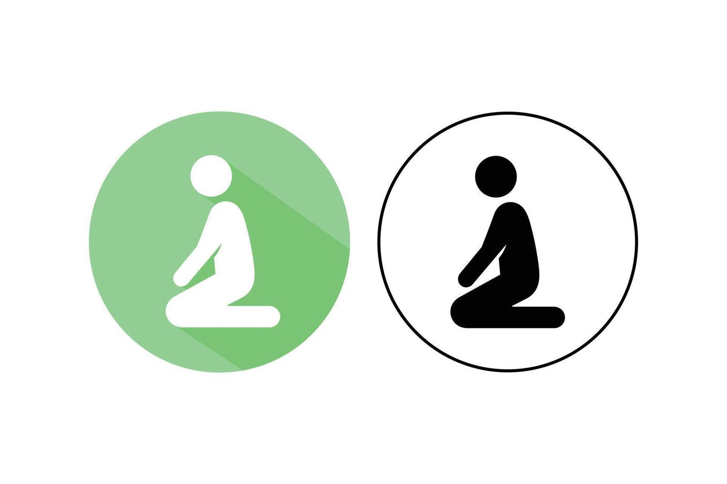Salah Step Icons for Apps and Web, muslim prayer icon , namaz flat icon pack, muslim worship pose vector