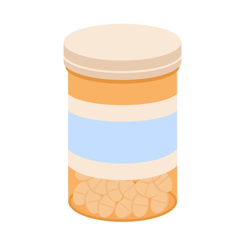 Pill bottle. Medical container. Flat isolated illustration vector
