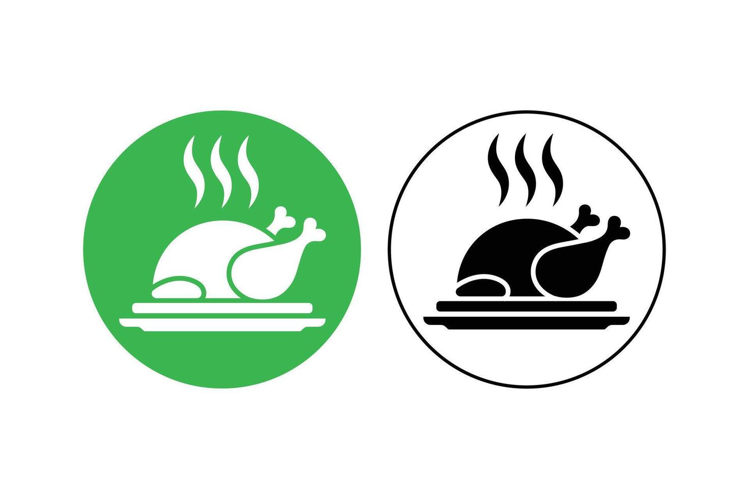 Street Food Fried Chicken Icons, fried chicken flat icon, crispy chicken art, grilled chicken icons vector