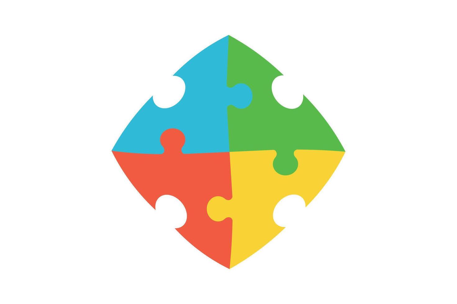 Colorful Jigsaw Puzzle Flat Icon, colorful puzzle pieces icon, problem solving puzzle illustration vector
