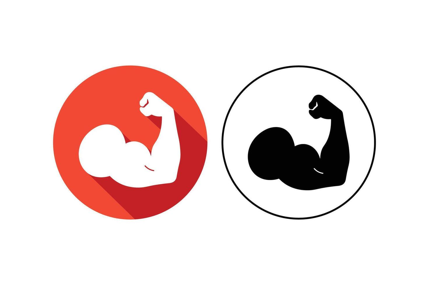 Bodybuilding Flex Arm Icons Clipart, bodybuilder arm muscle icon, gym workout muscle icon vector