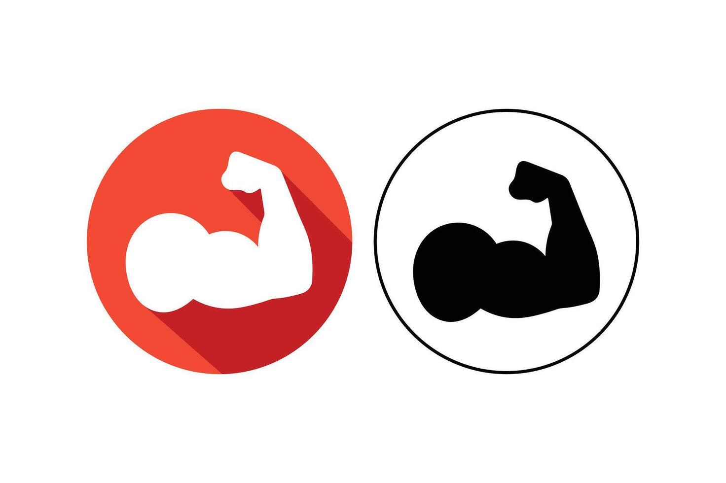 Cartoon Arm Muscle Icons for Workout Apps, bodybuilder arm muscle icon, gym workout muscle icon vector