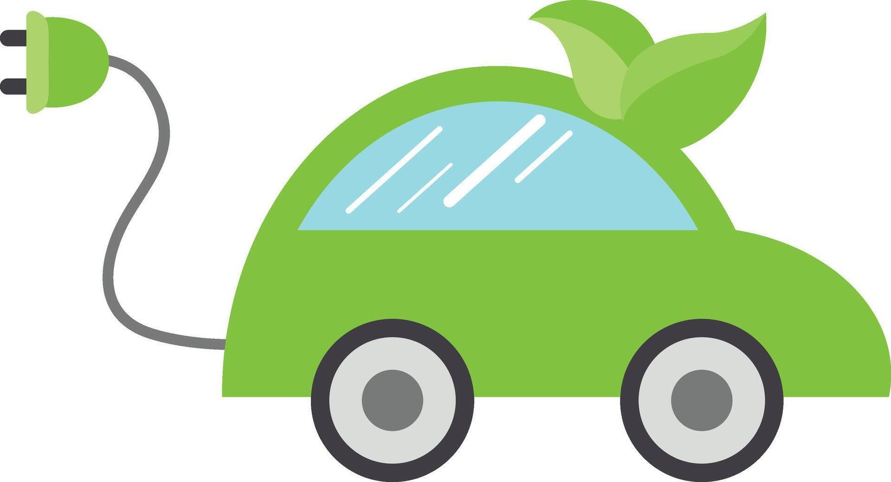 Green Electric Car Promoting Sustainable Transportation vector