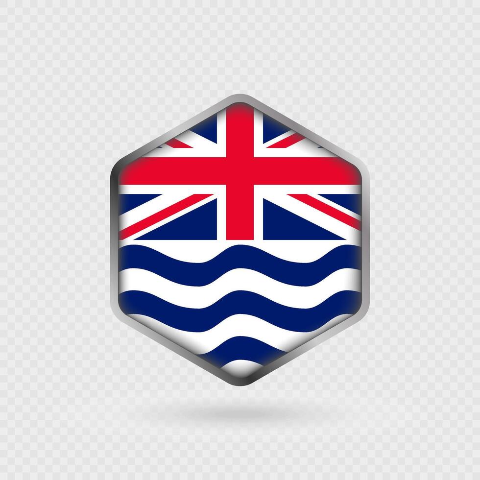 British Indian Ocean Territory flag icon in hexagon shape. vector