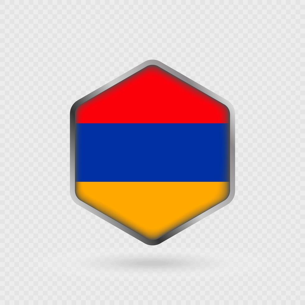 Armenia flag icon in hexagon shape. vector