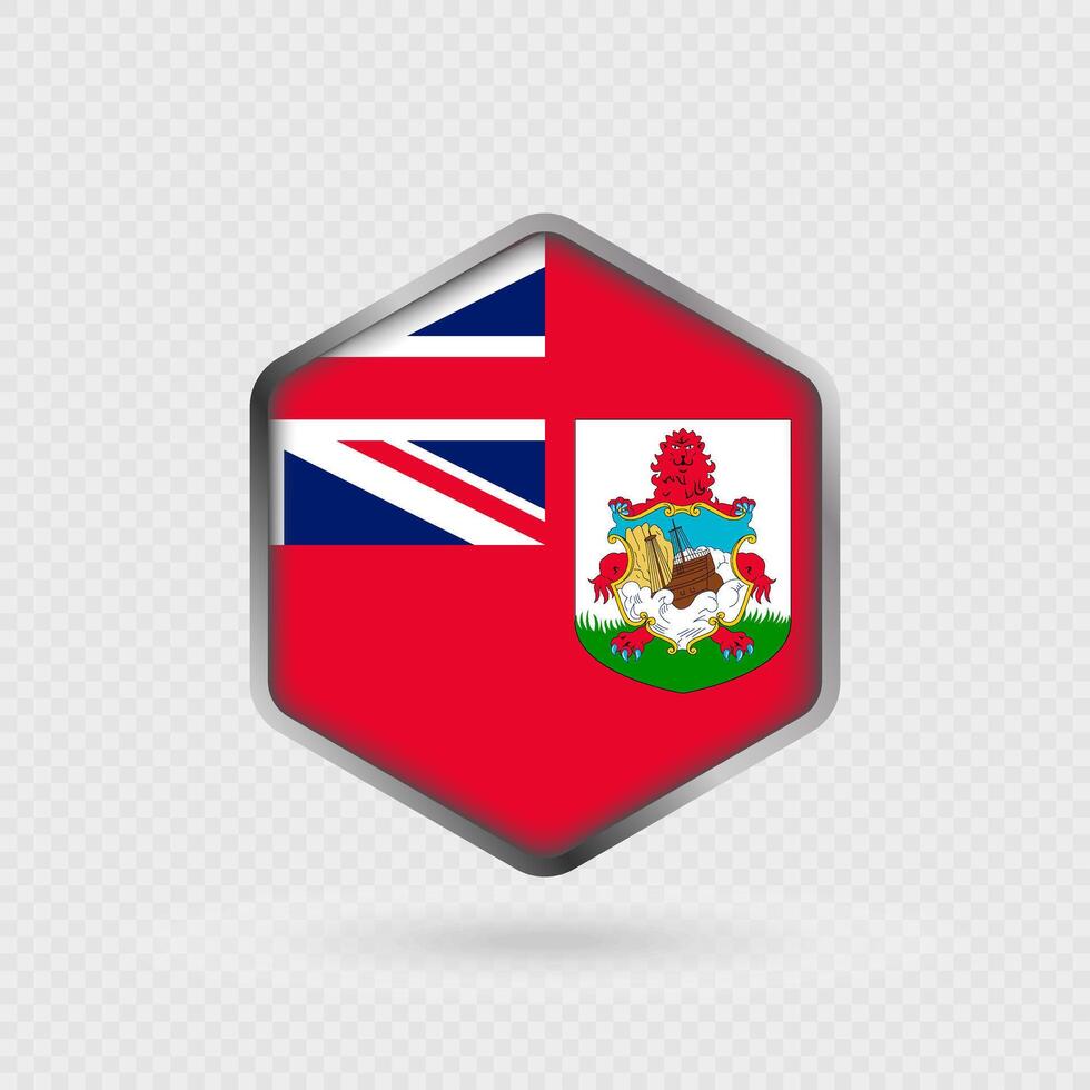 Bermuda flag icon in hexagon shape. vector