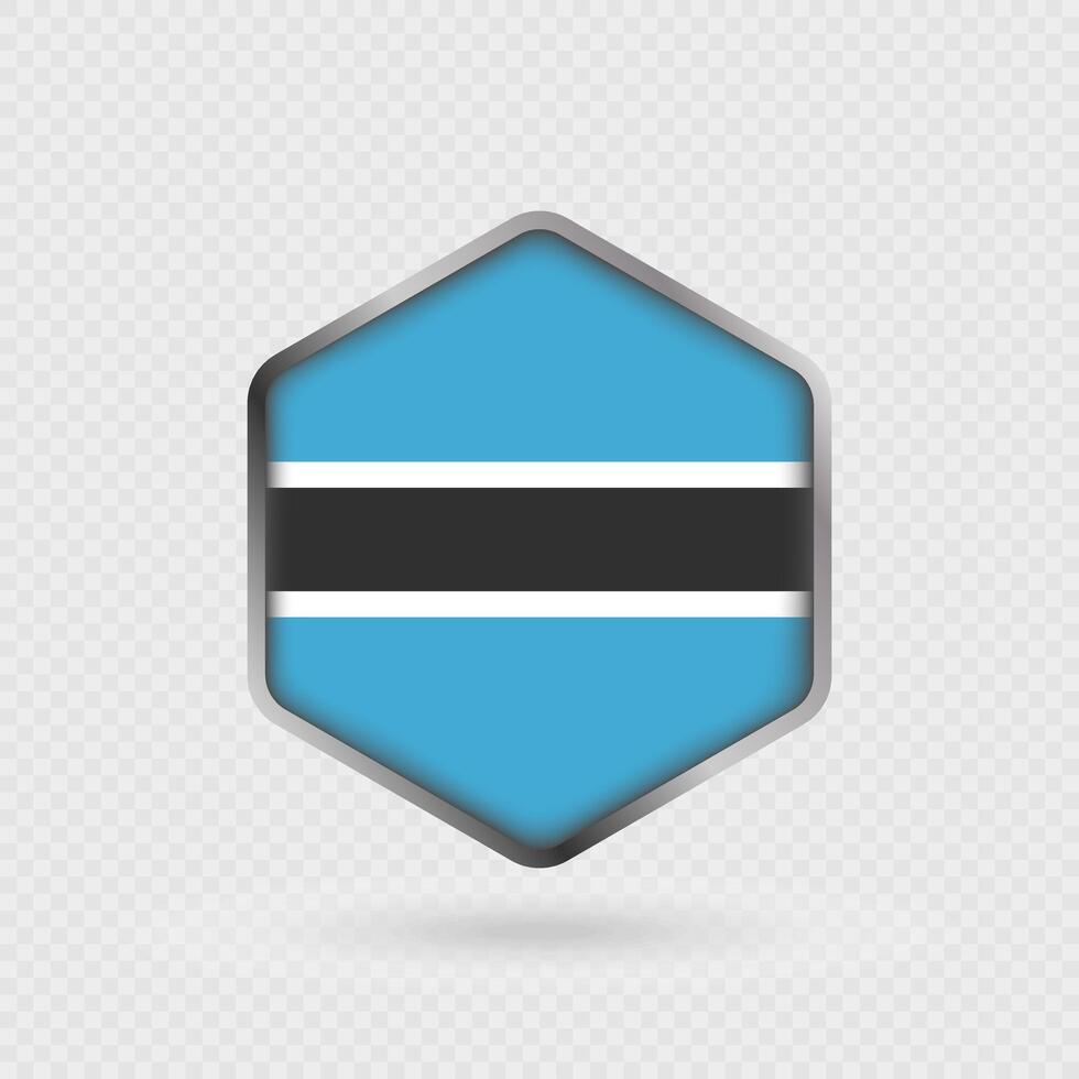 Botswana flag icon in hexagon shape. vector