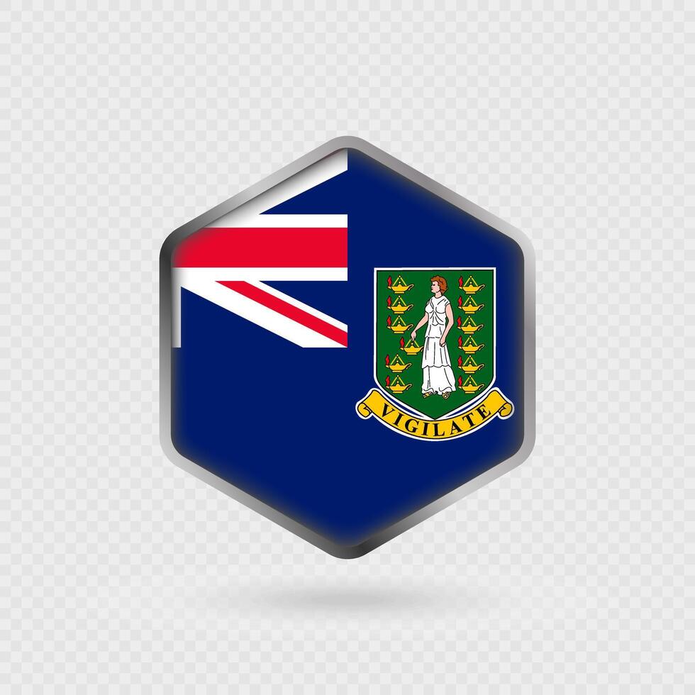 British Virgin Islands flag icon in hexagon shape. vector