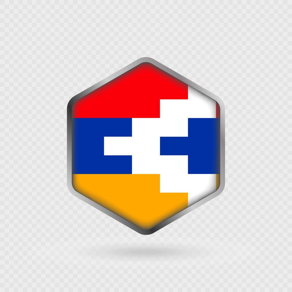 Artsakh flag icon in hexagon shape. vector