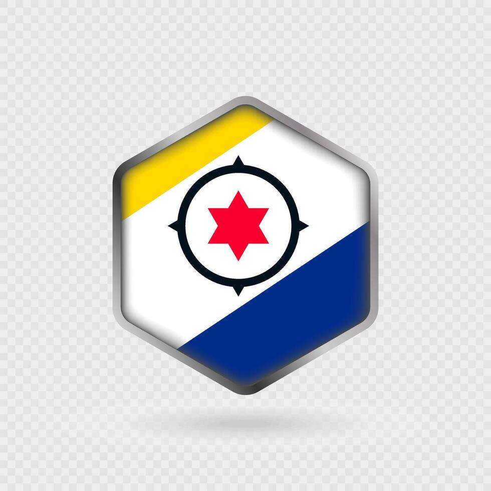 Bonaire flag icon in hexagon shape. vector