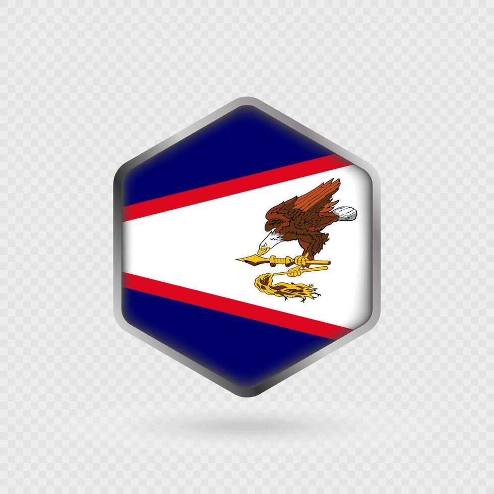American Samoa flag icon in hexagon shape. vector