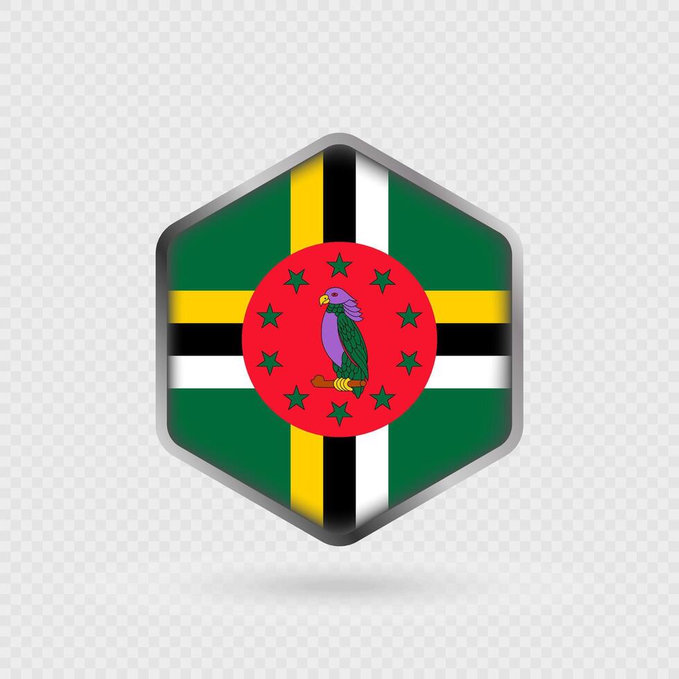 Dominica flag icon in hexagon shape. vector