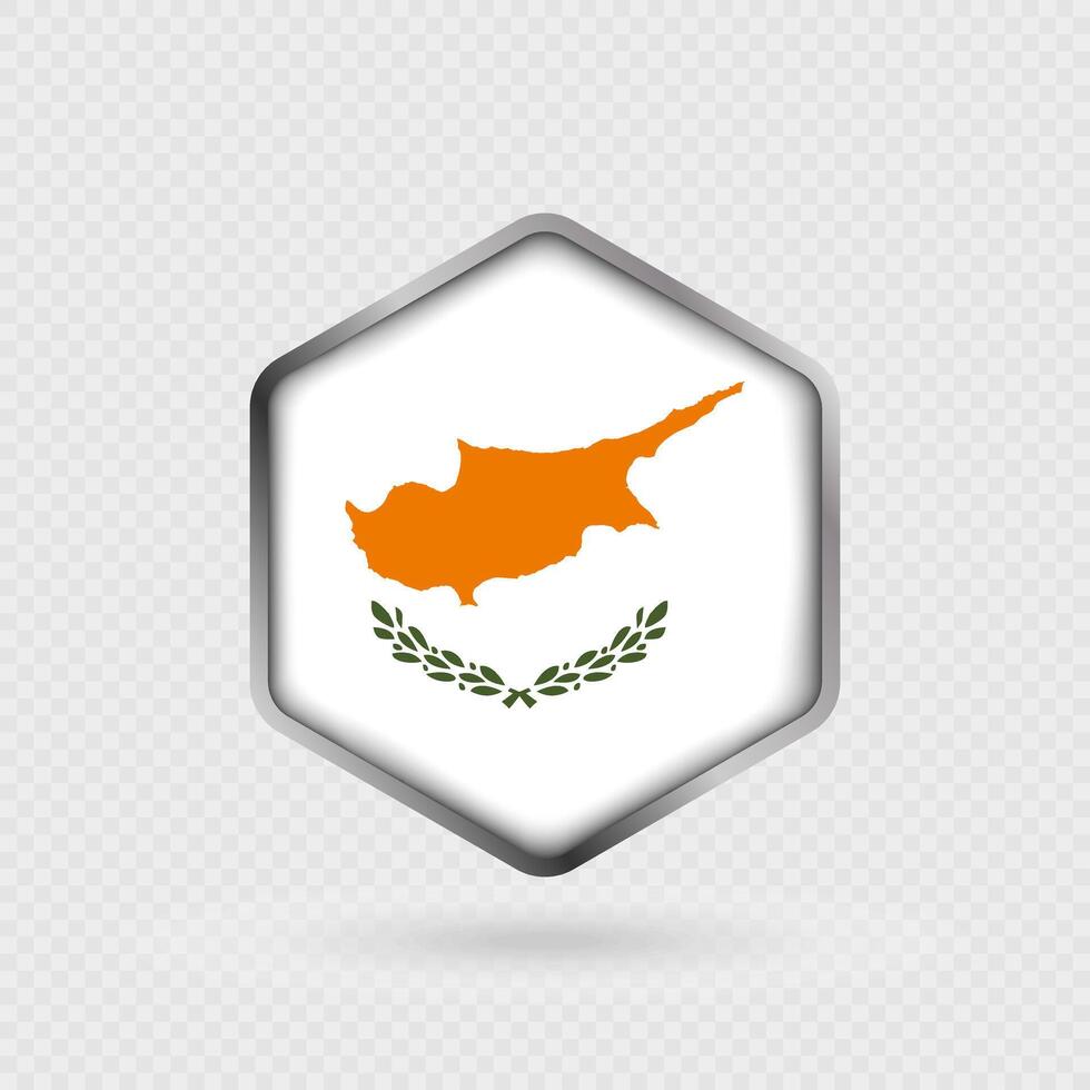 Cyprus flag icon in hexagon shape. vector