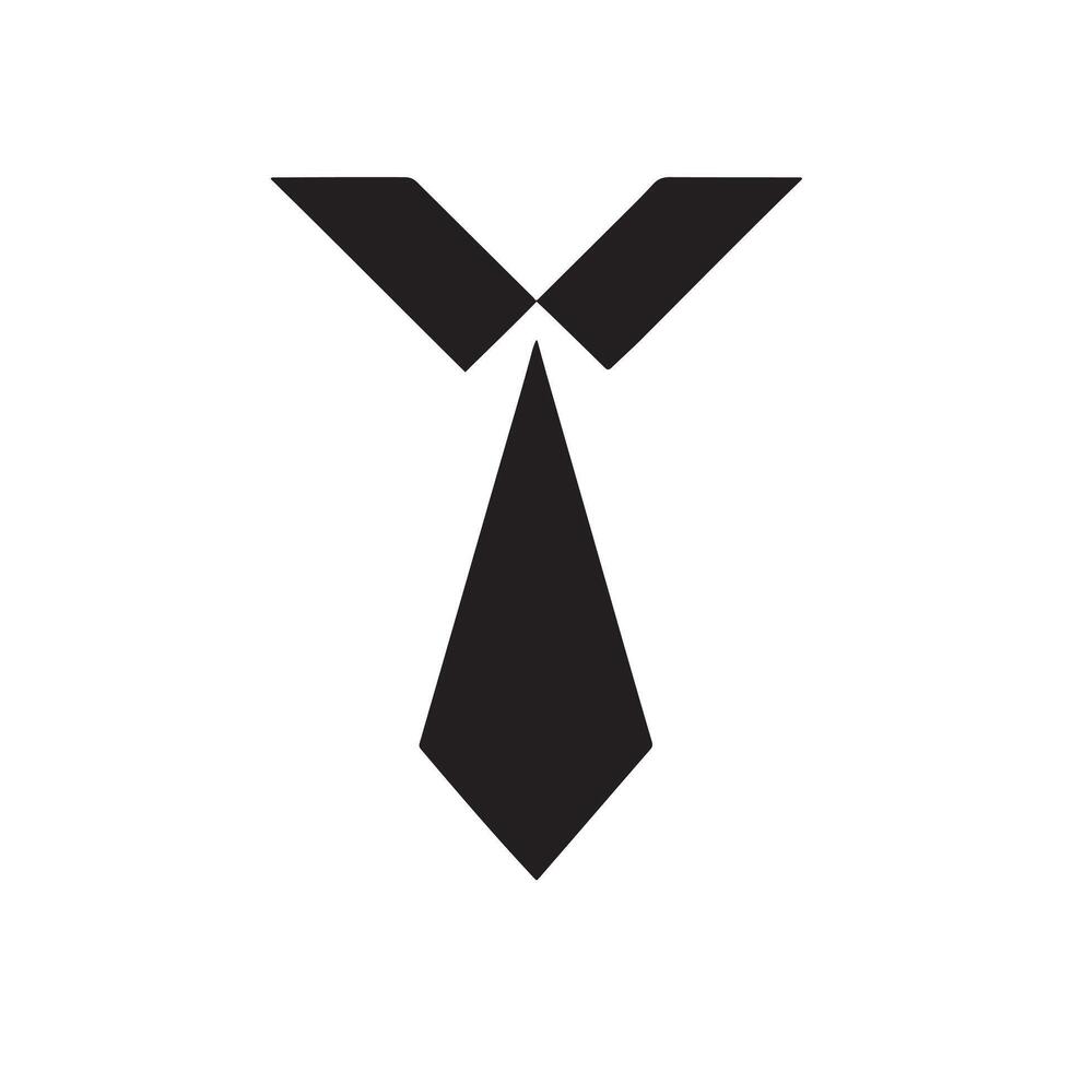 A simple black tie illustration against a plain white background space vector