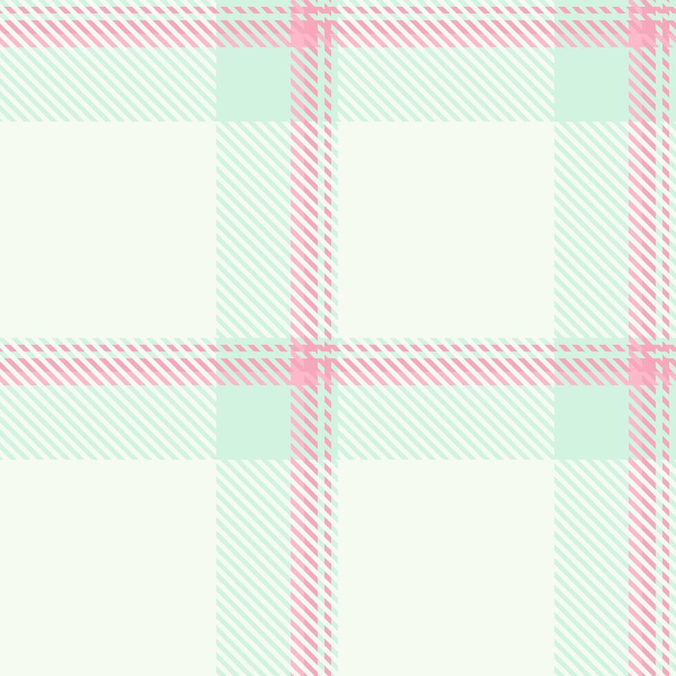 Sweet pastel pink and mint green plaid pattern. Perfect for textile design, packaging, or website backgrounds. A delicate and charming design evoking feelings of serenity and femininity. vector