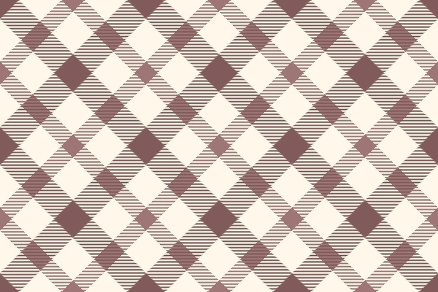 Elegant diagonal plaid pattern in muted mauve and cream. Perfect for website backgrounds, textile designs, or crafting projects. vector