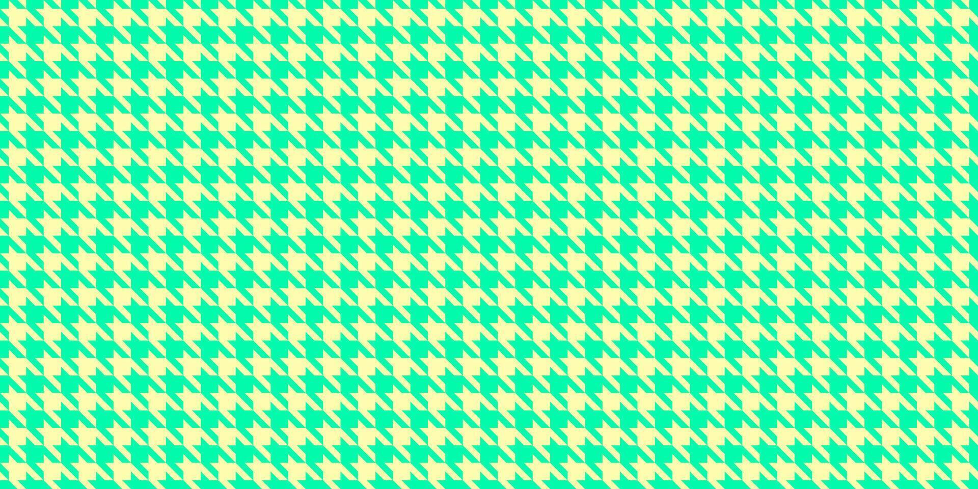 Vibrant teal and pale yellow houndstooth pattern. Perfect for textile design, fashion, website backgrounds, or any project needing a bold, geometric texture. vector