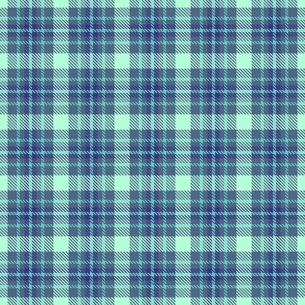 Oriental background textile check, intricate seamless texture pattern. Pixel tartan plaid fabric in cyan and light colors. vector