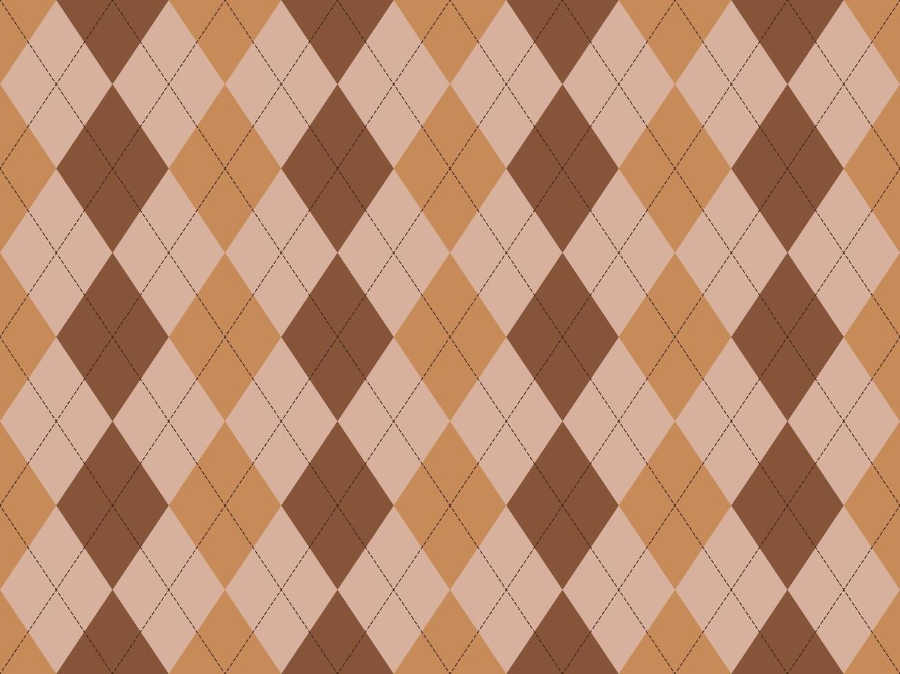 Elegant argyle pattern in warm earth tones. Perfect for autumnal designs, textiles, or backgrounds. This seamless texture offers a sophisticated, classic feel, evoking warmth and tradition. vector