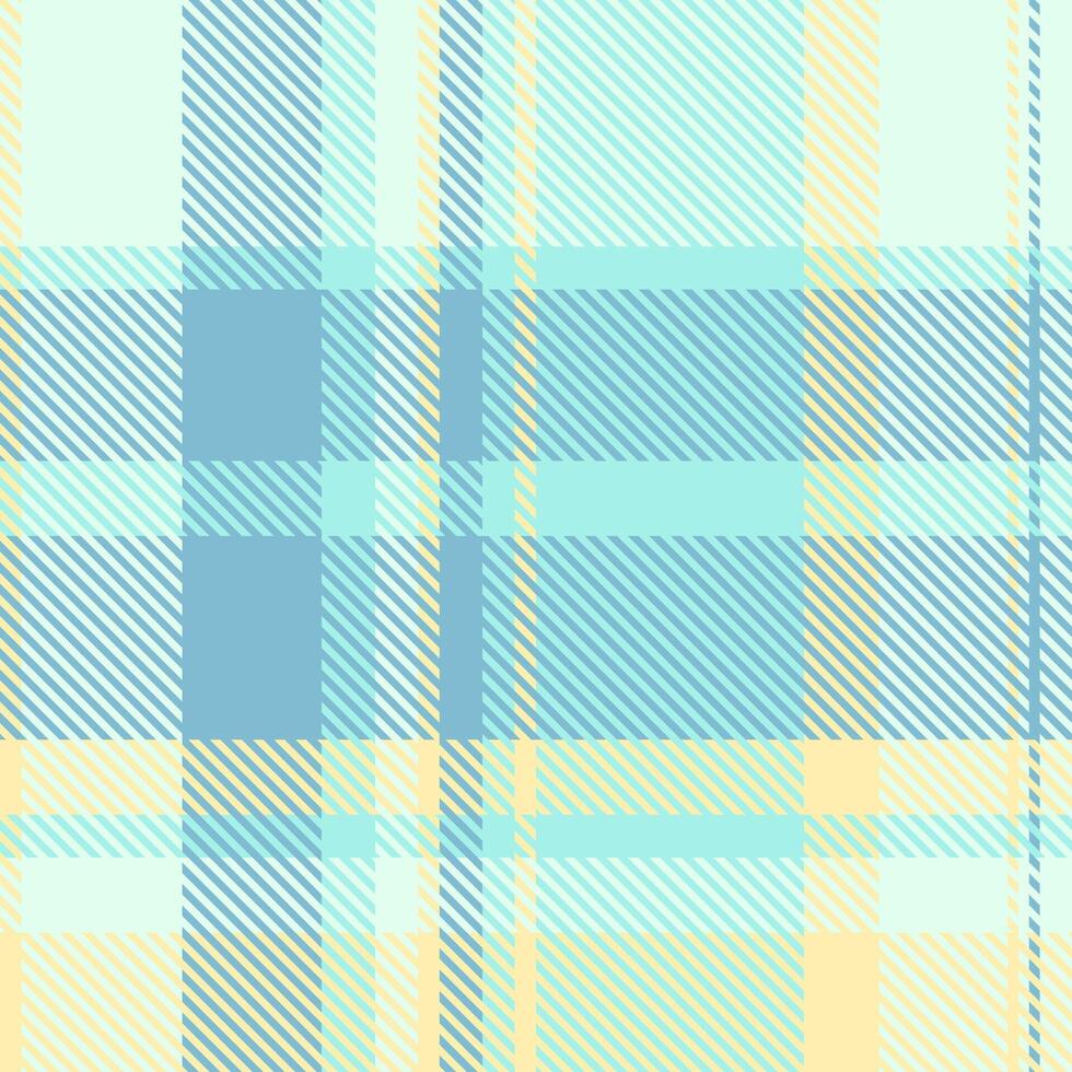 Serene pastel plaid pattern. Soft blues, mints, and pale yellows create a calming, versatile design ideal for textiles, websites, or branding. Evokes feelings of tranquility and freshness. vector