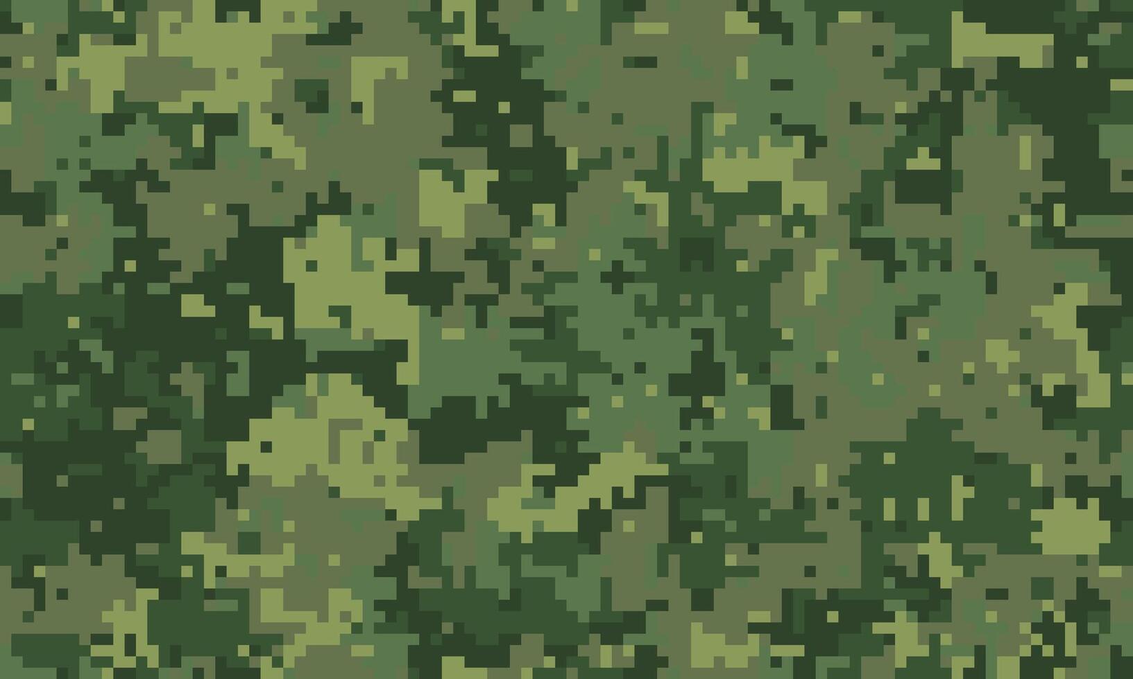 Abstract digital camouflage pattern. Seamless texture in shades of green and brown, perfect for backgrounds, website design, or militarythemed projects. vector