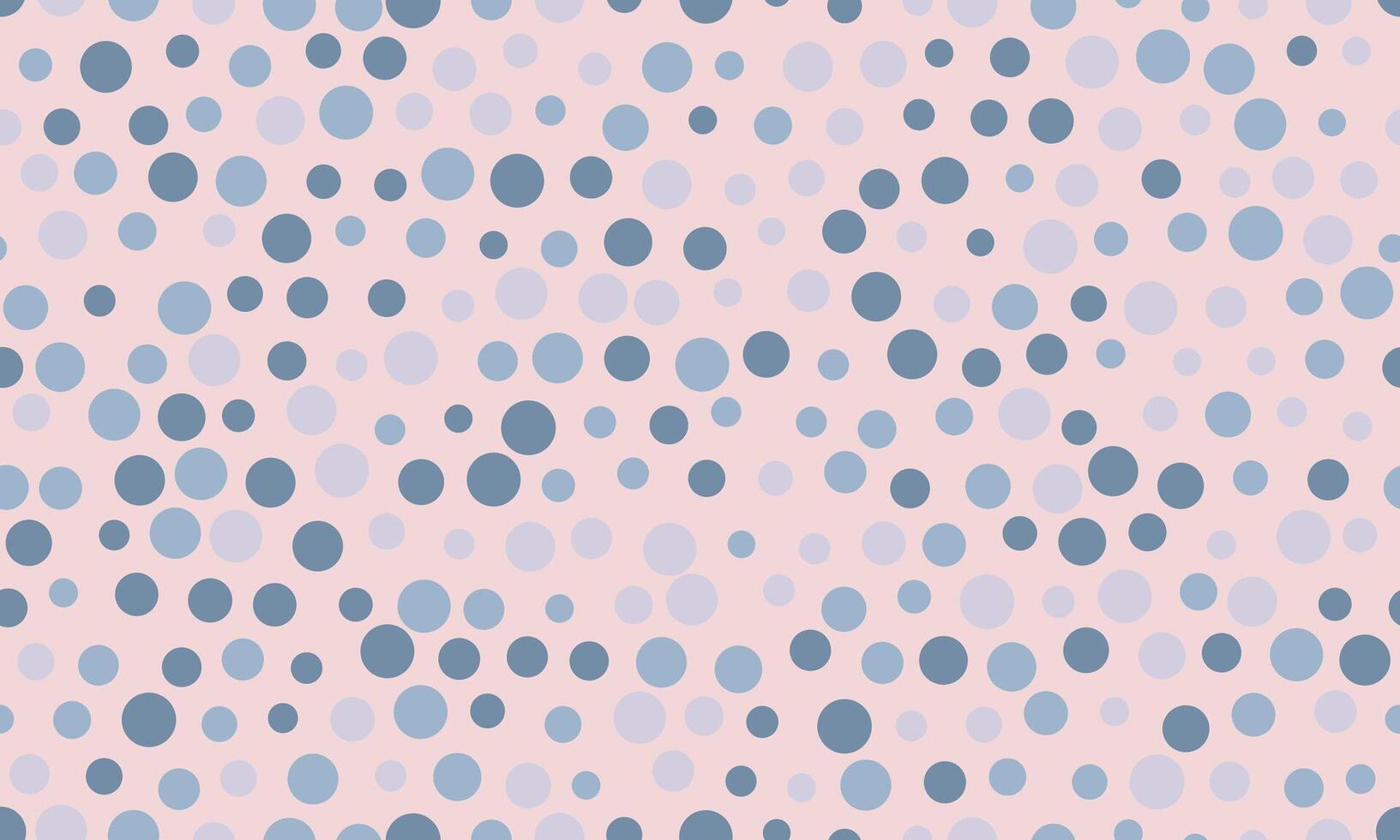 Abstract pastel pink background with scattered blue and light blue circles of varying sizes. Perfect for website banners, textile design, or playful branding. vector
