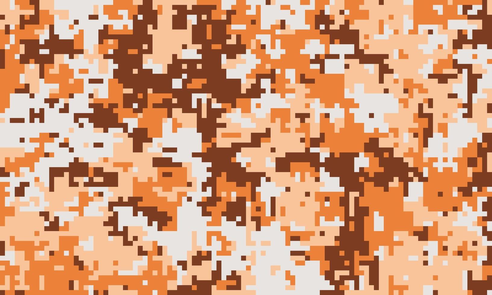 Abstract orange and brown pixelated camouflage pattern. Perfect for backgrounds, textiles, or digital designs needing a modern, textured, and slightly chaotic feel. vector