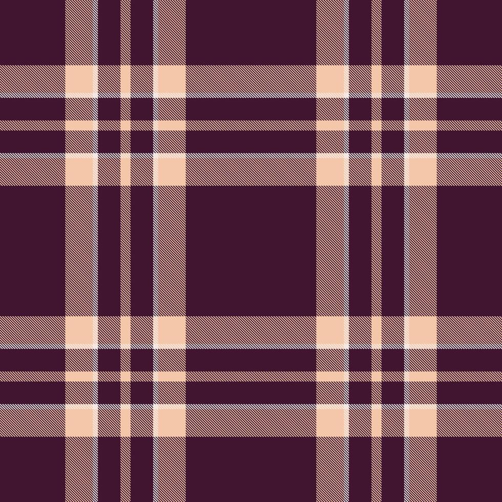 Elegant plaid pattern in deep burgundy and soft peach tones. Perfect for autumnal designs, textile prints, or website backgrounds. vector