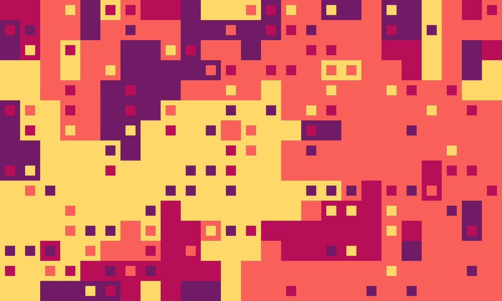 Abstract pixel art background. Vibrant, warmtoned geometric shapes create a dynamic and energetic design, perfect for tech, website banners, or modern presentations. vector