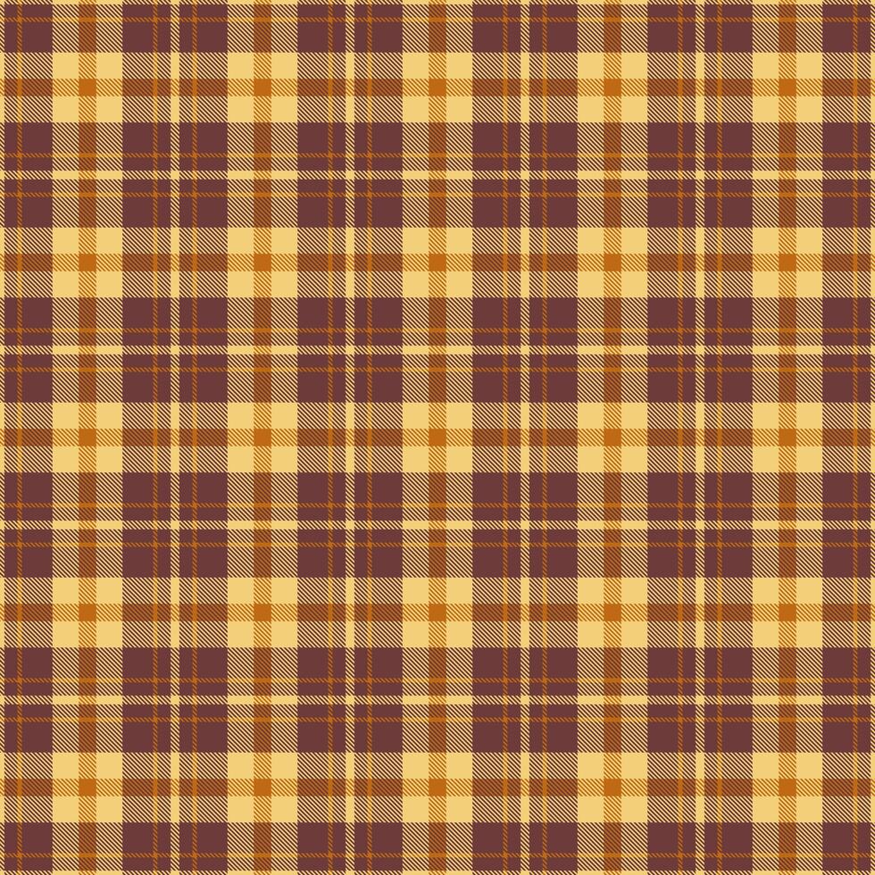 Lady textile check texture, manufacturing fabric tartan pattern. Craft background plaid seamless in red and amber colors. vector