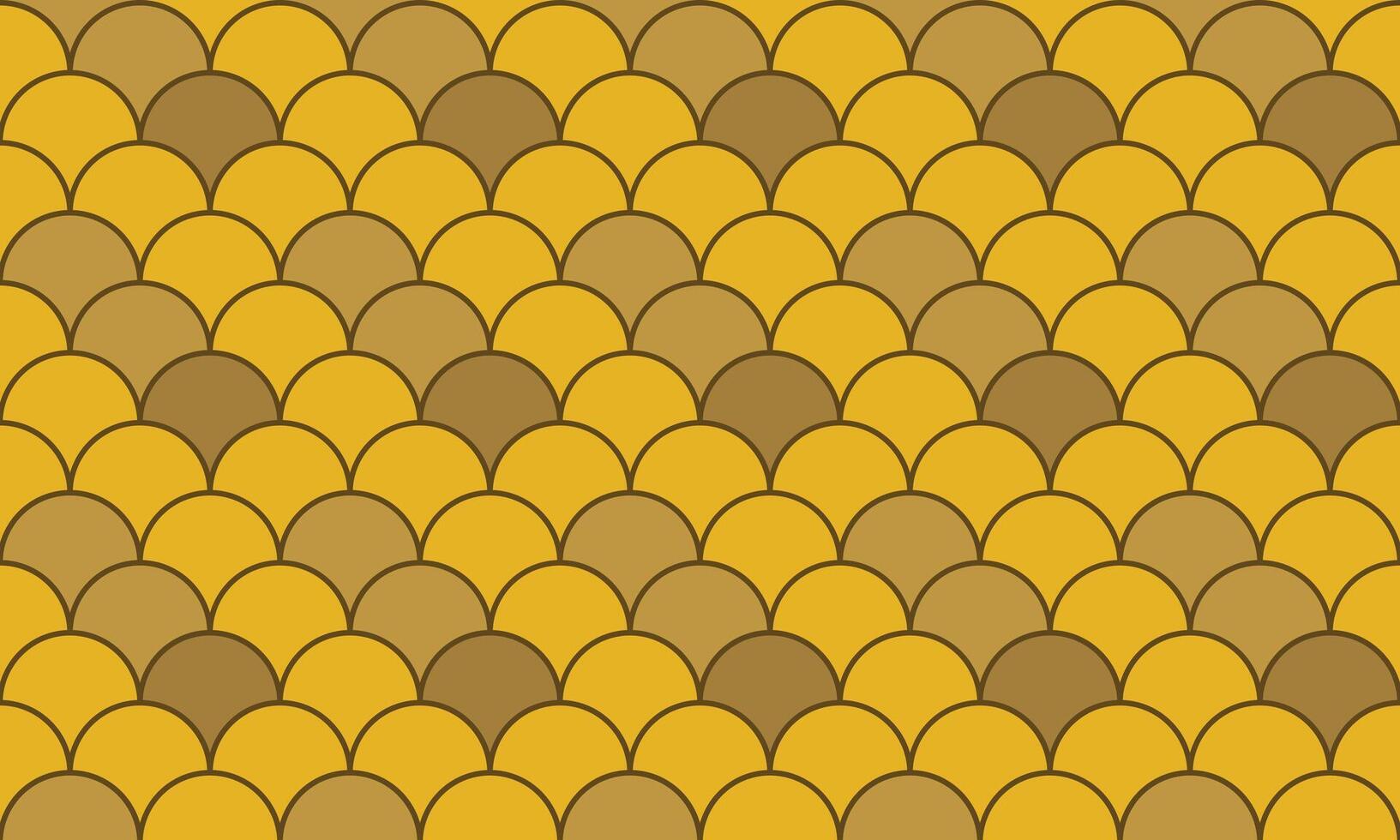 Elegant golden and brown fish scale pattern. Perfect for backgrounds, textures, or design elements. Evokes luxury, nature, and sophisticated style. vector