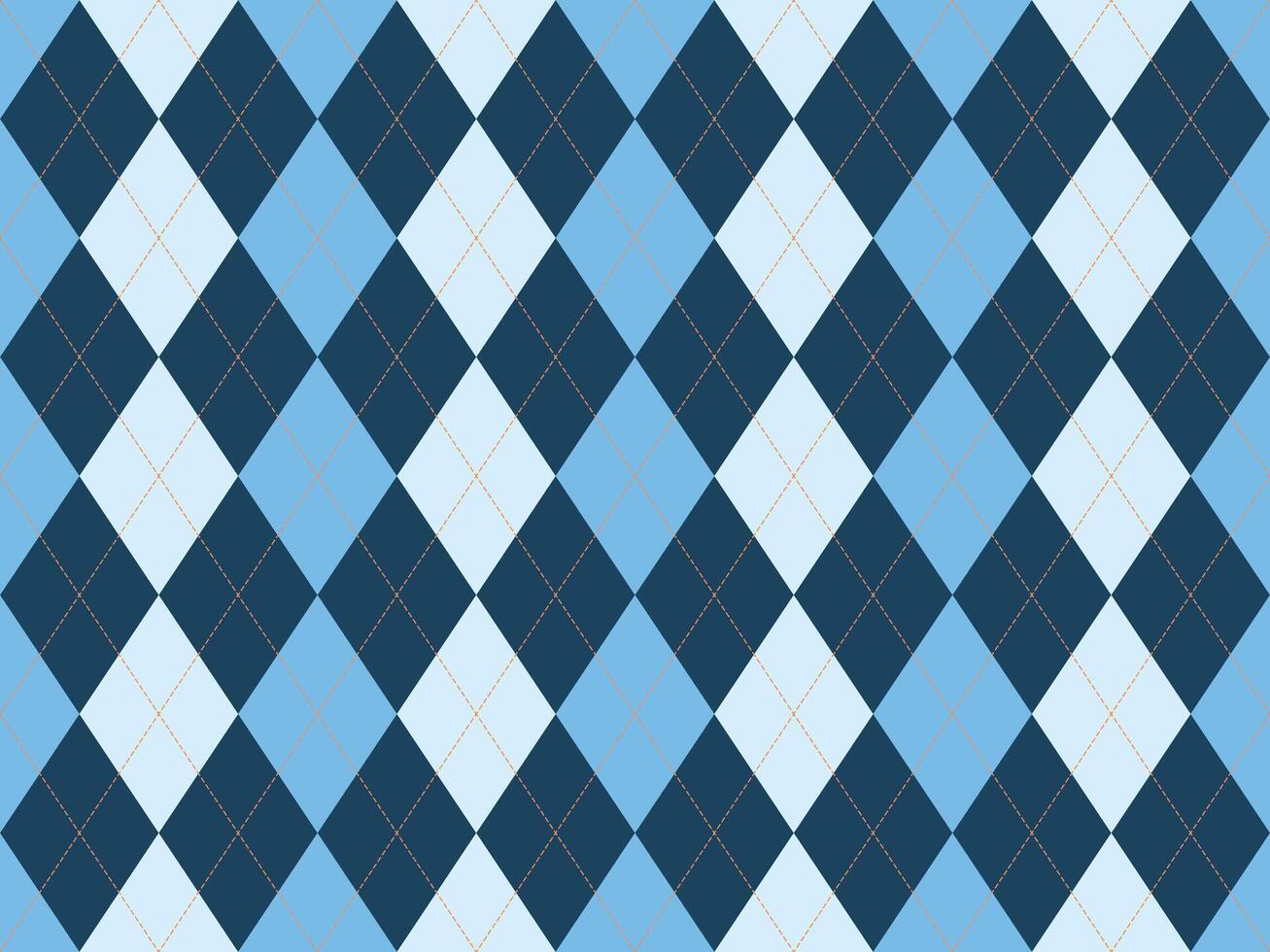 Classic argyle pattern in cool blue and navy hues. Perfect for backgrounds, textiles, or branding projects. Elegant geometric design evokes sophistication and tradition. vector