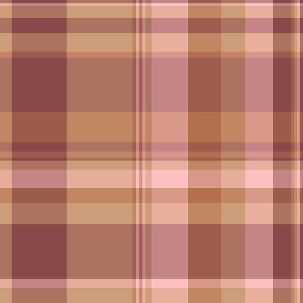 Asymmetric tartan fabric, dog tooth pattern texture check. Picnic blanket background plaid textile seamless in orange and red colors. vector