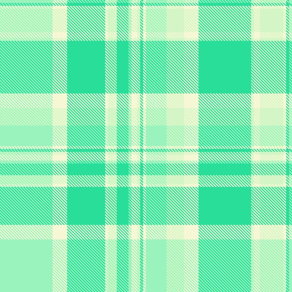Seamless mint green and cream plaid pattern. Perfect for textile design, website backgrounds, or crafting projects. This fresh, calming texture evokes feelings of spring and serenity. vector