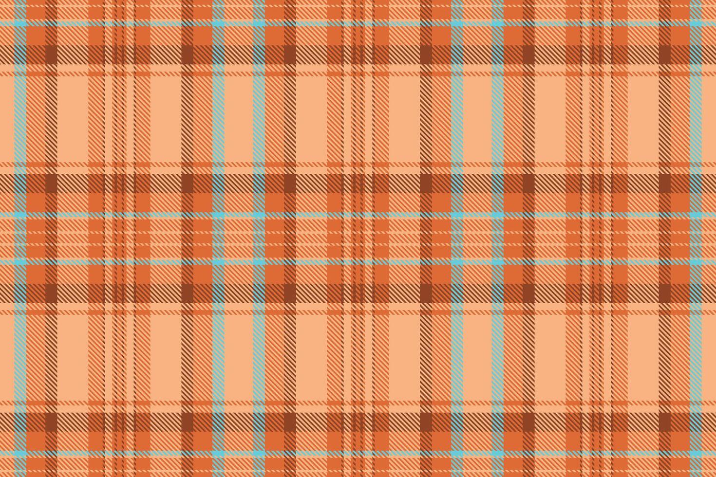 Warm, inviting peach and teal plaid pattern. Perfect for autumnal designs, textile projects, or adding a touch of rustic charm to your digital creations. vector
