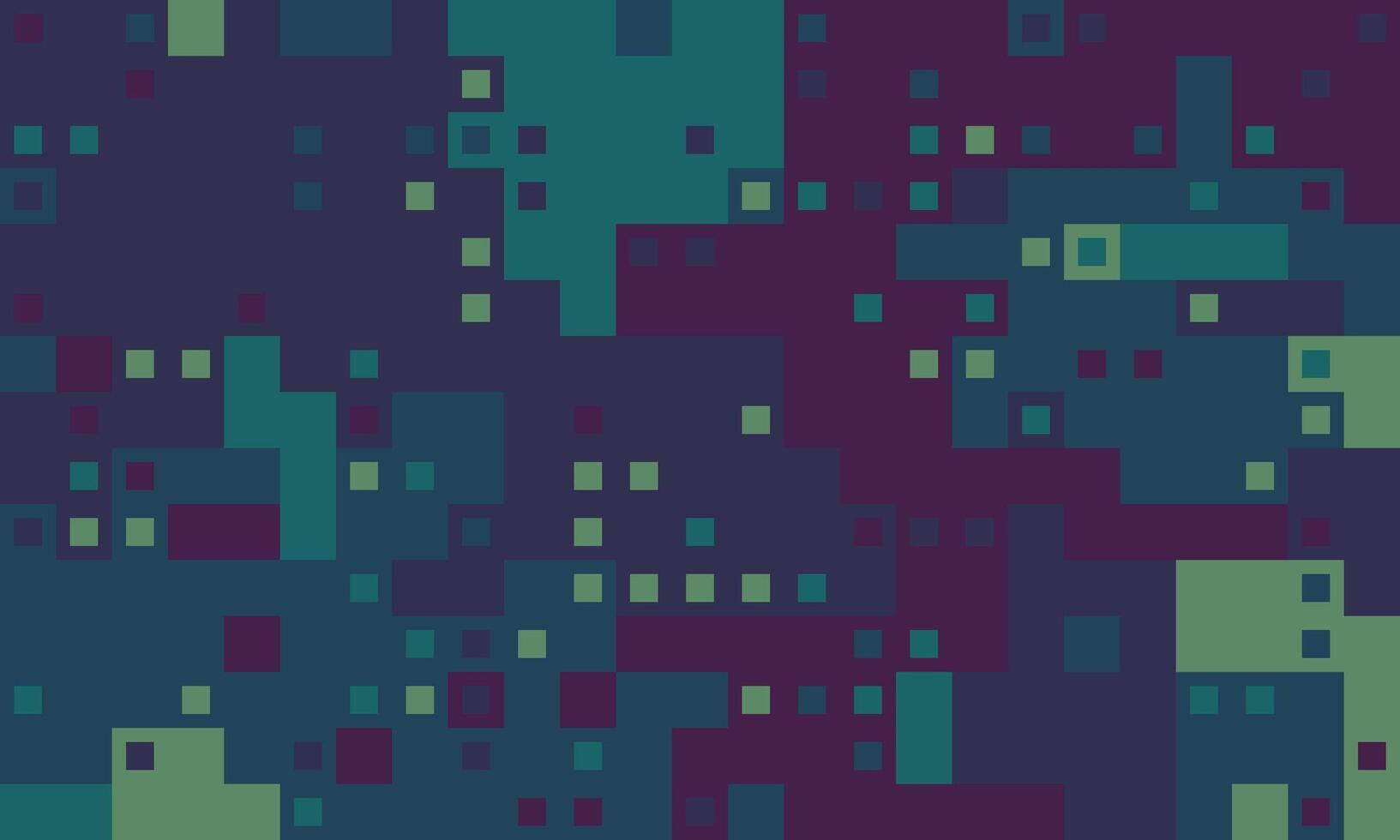 Abstract digital art featuring a mosaic of teal, purple, and green squares. Ideal for tech, data visualization, or modern design projects. Represents connectivity, complexity, and the digital age. vector