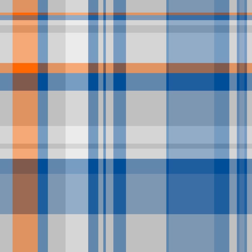 Design background plaid textile, herringbone tartan fabric check. Worn texture seamless pattern in cyan and orange colors. vector