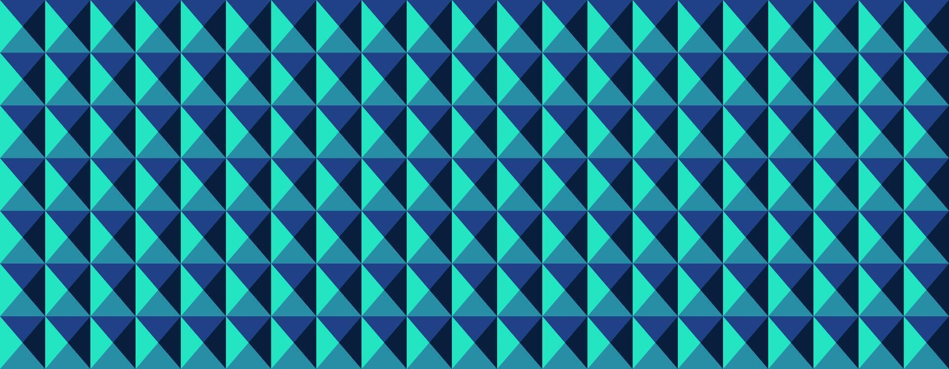 Abstract geometric teal and navy blue triangle pattern. Ideal for backgrounds, websites, presentations, and textile designs. Creates a modern, sophisticated, and visually engaging texture. vector