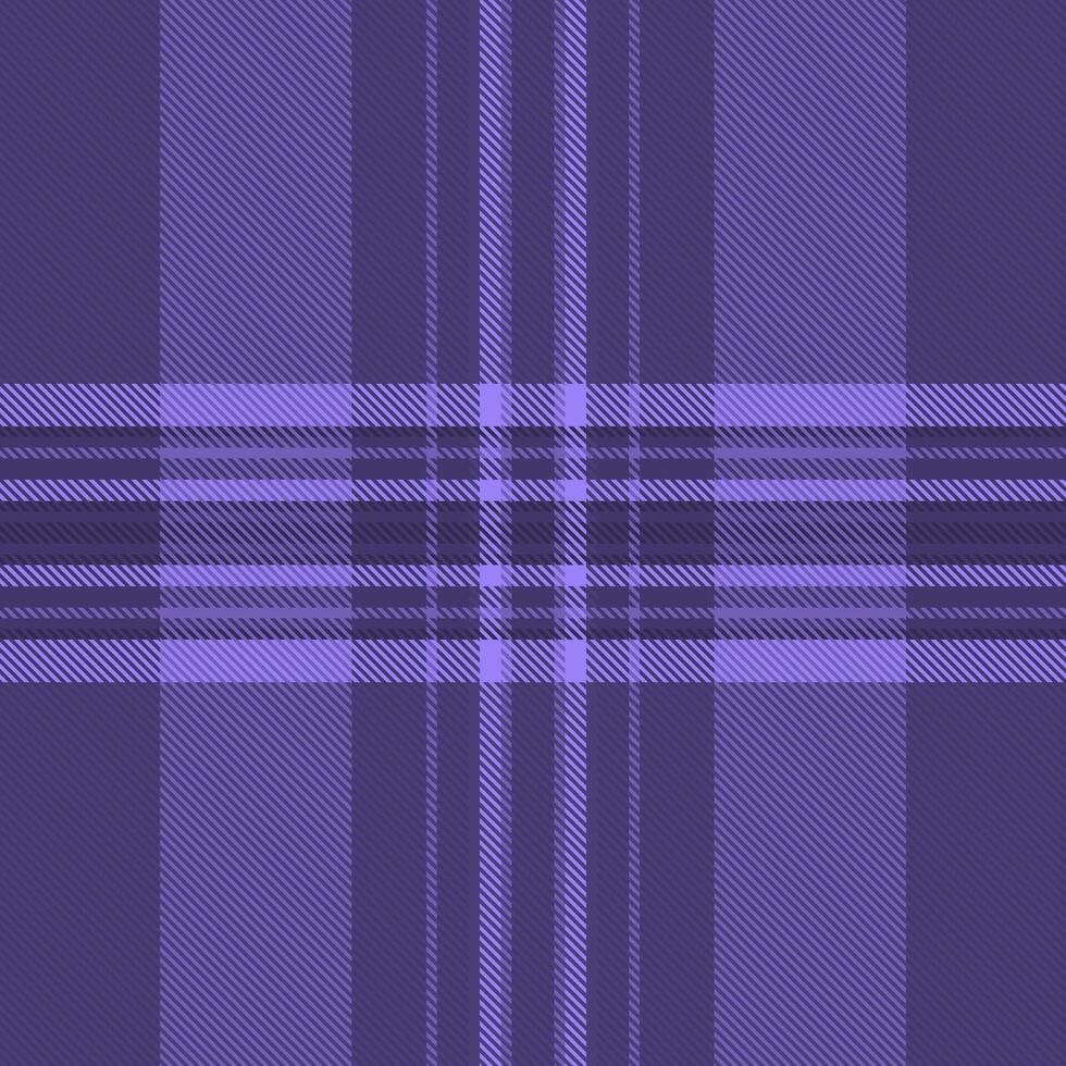 Crossed check fabric seamless, symmetry plaid textile . Club tartan background texture pattern in indigo color. vector