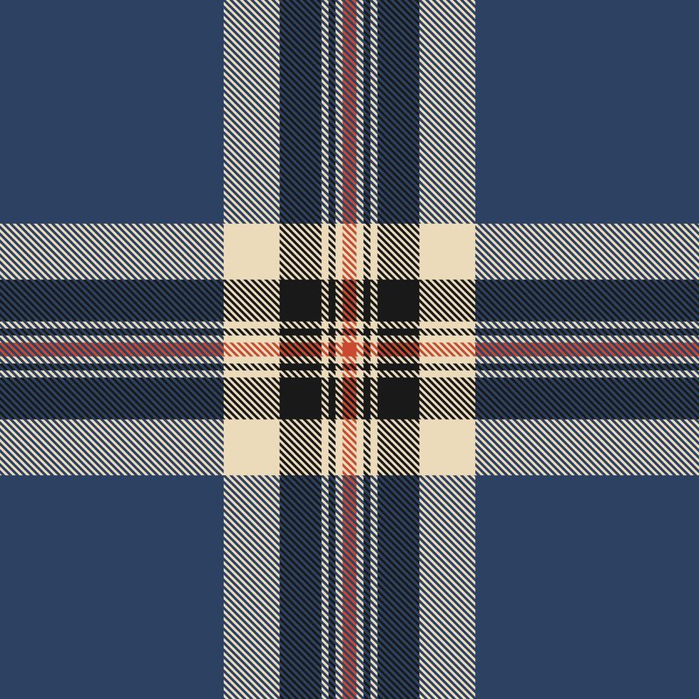 Stylish navy, cream, and black plaid pattern. Perfect for textile design, fashion, or website backgrounds. The intersecting lines create a sophisticated and timeless texture. vector