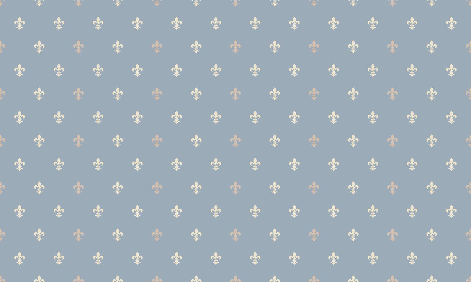 A blue and white pattern with small fleur de lis vector