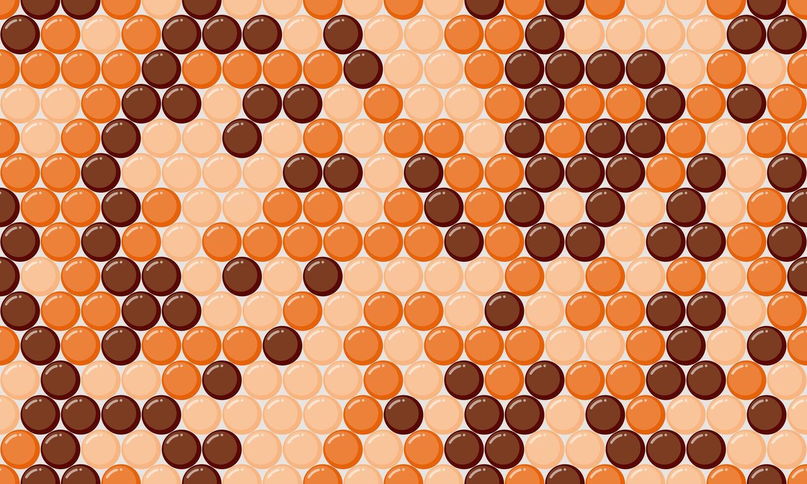 Abstract seamless pattern of overlapping circles in warm orange and brown hues. Ideal for backgrounds, textiles, packaging, and web design. vector