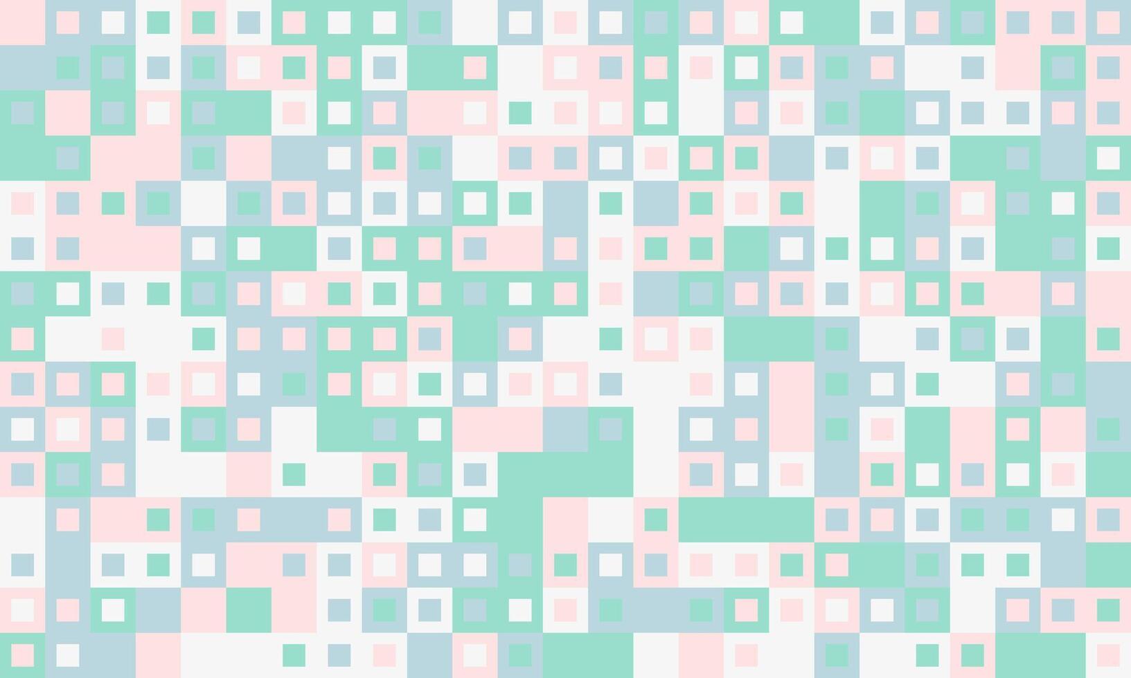 Abstract pastel square mosaic pattern. Perfect for backgrounds, textiles, or website design. Soft, calming colors create a gentle, modern aesthetic. vector