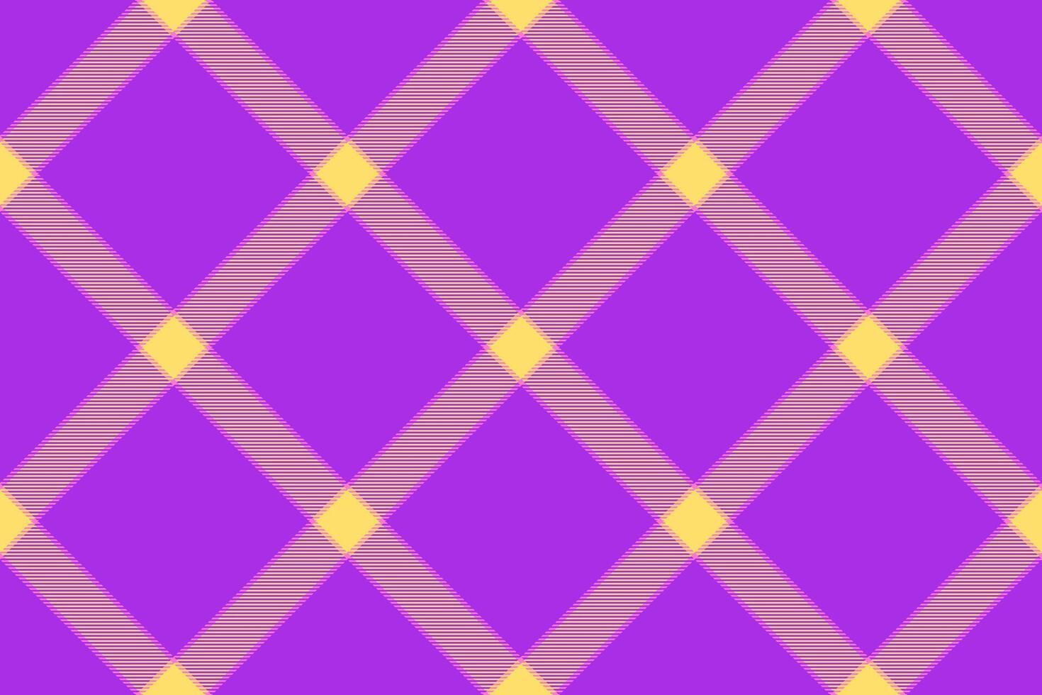Vibrant purple and yellow diamond pattern. Perfect for backgrounds, textiles, or playful designs. Geometric and modern, this seamless texture offers endless creative possibilities. vector